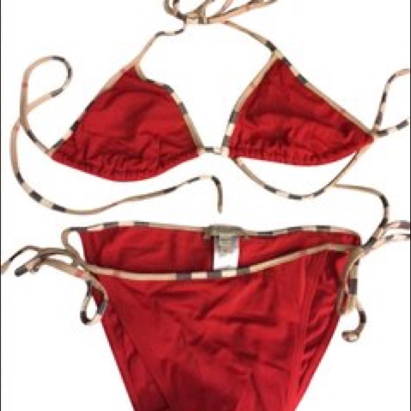 red burberry swimsuit